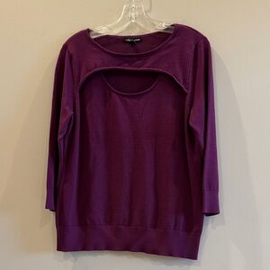 Cable & Gauge Deep Purple 3/4 Sleeve Top
